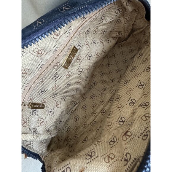 Vintage Valentino blue Suede Crossbody bag purse gold hardware - Picture 11 of 13
